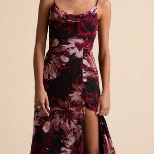 Lulus XL Burgundy Floral Dress